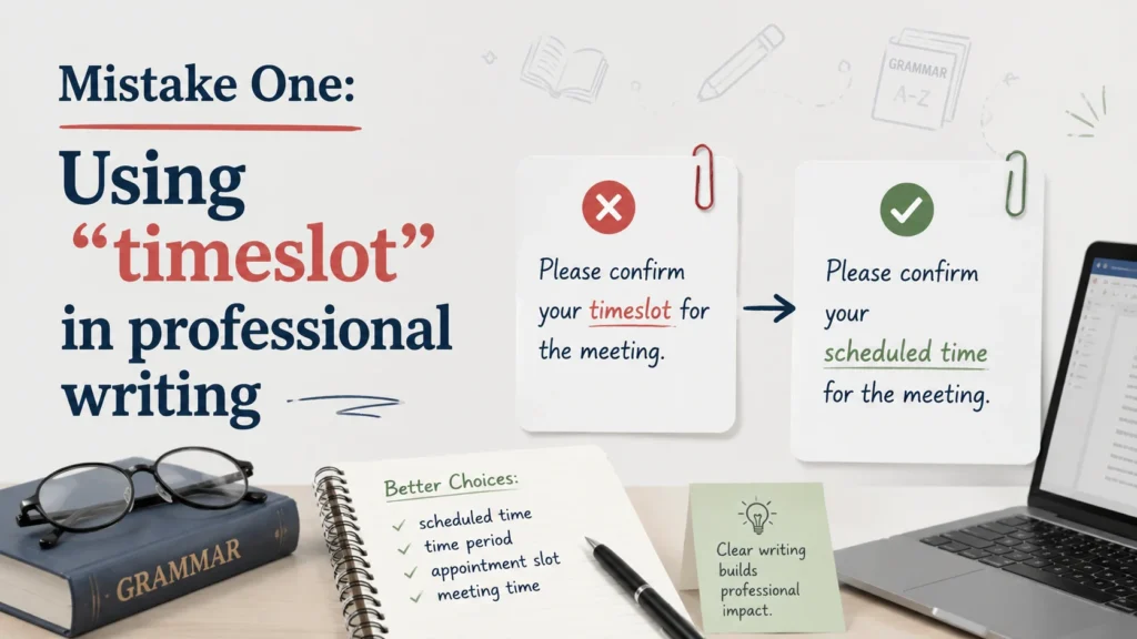 Mistake One: Using "timeslot" in professional writing