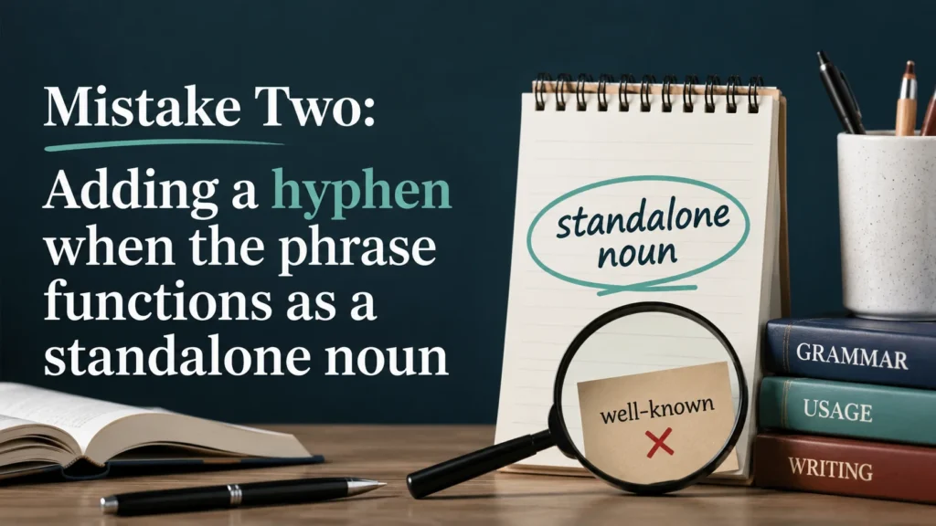 Mistake Two: Adding a hyphen when the phrase functions as a standalone noun