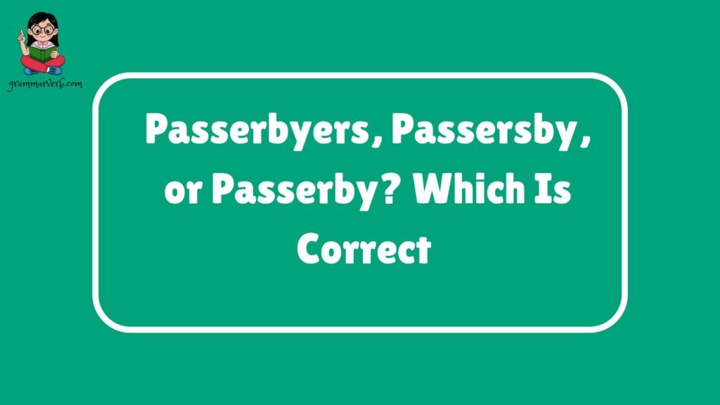Passerbyers, Passersby, or Passerby? Which Is Correct 