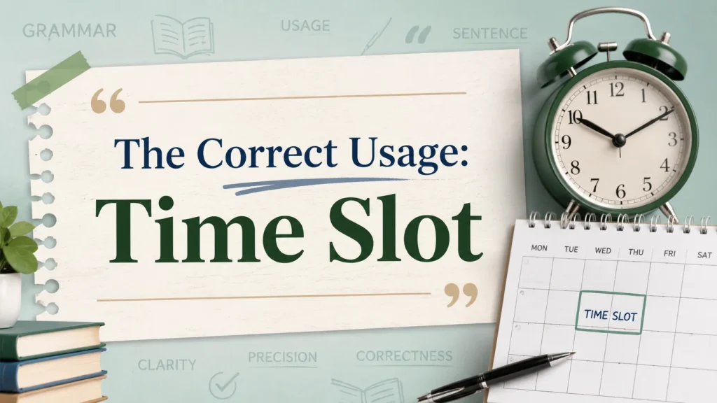 The Correct Usage: Time Slot