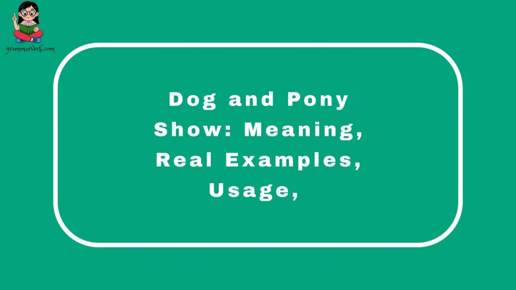 Dog and Pony Show: Meaning, Real Examples, Usage, 