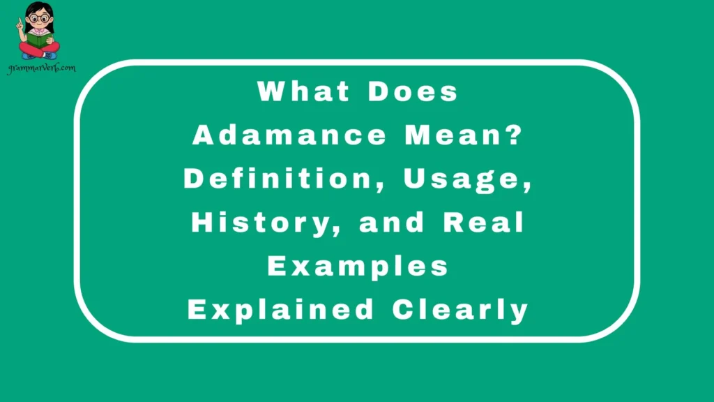 What Does Adamance Mean? Definition, Usage, History, and Real Examples Explained Clearly