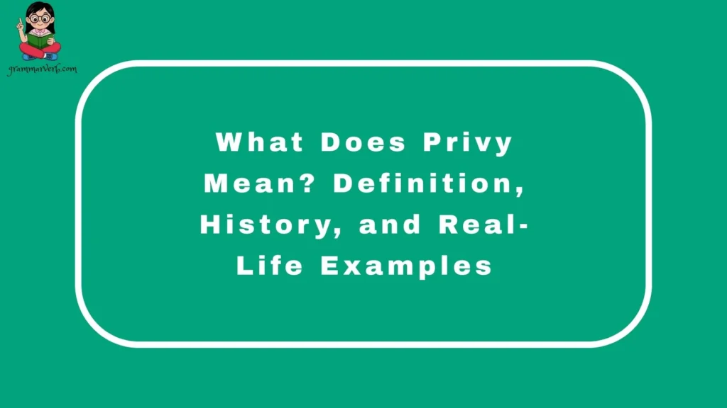 What Does Privy Mean? Definition, History, and Real-Life Examples