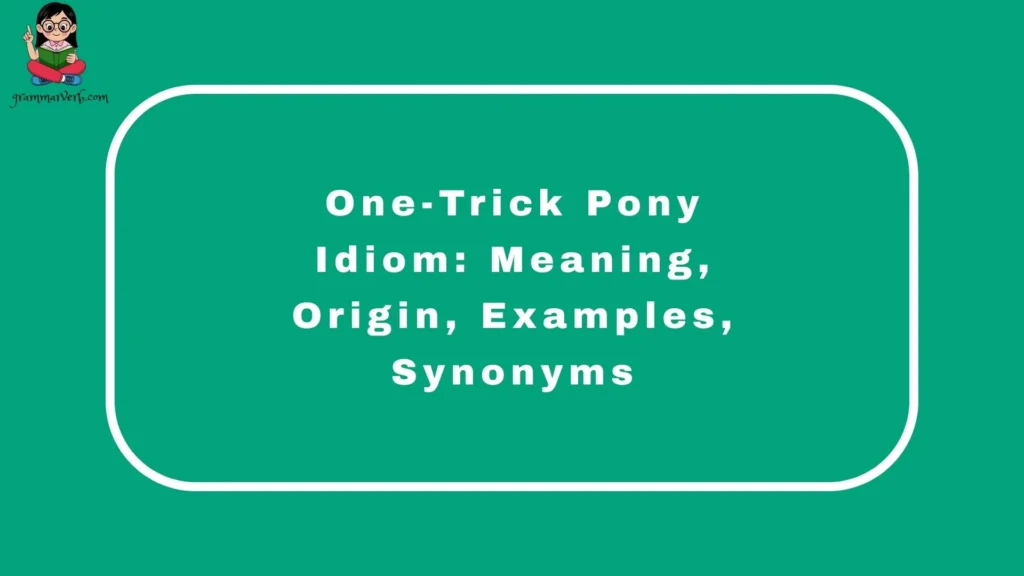 One-Trick Pony Idiom: Meaning, Origin, Examples, Synonyms