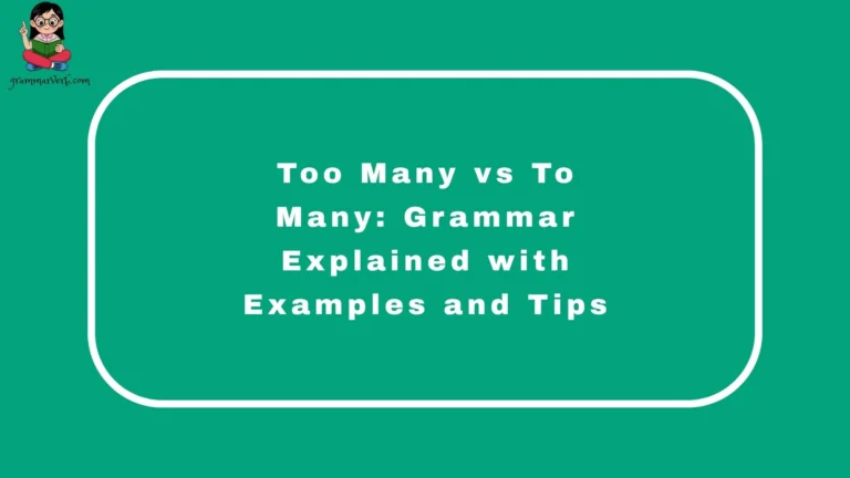 Too Many vs To Many: Grammar Explained with Examples and Tips