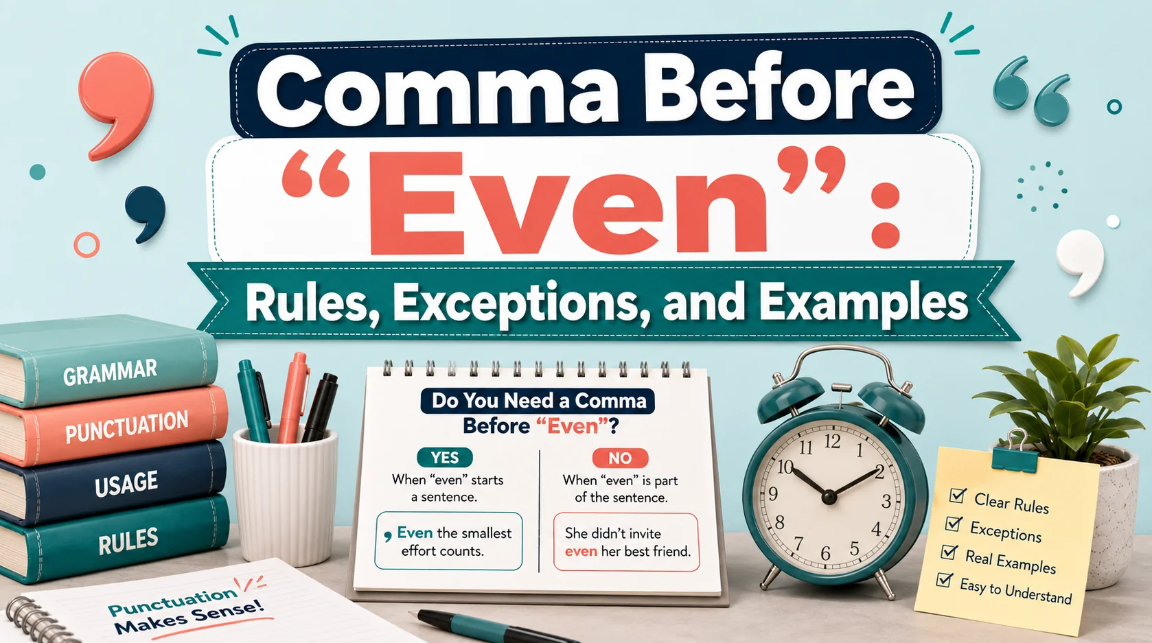 Comma Before “Even”: Rules, Exceptions, and Examples