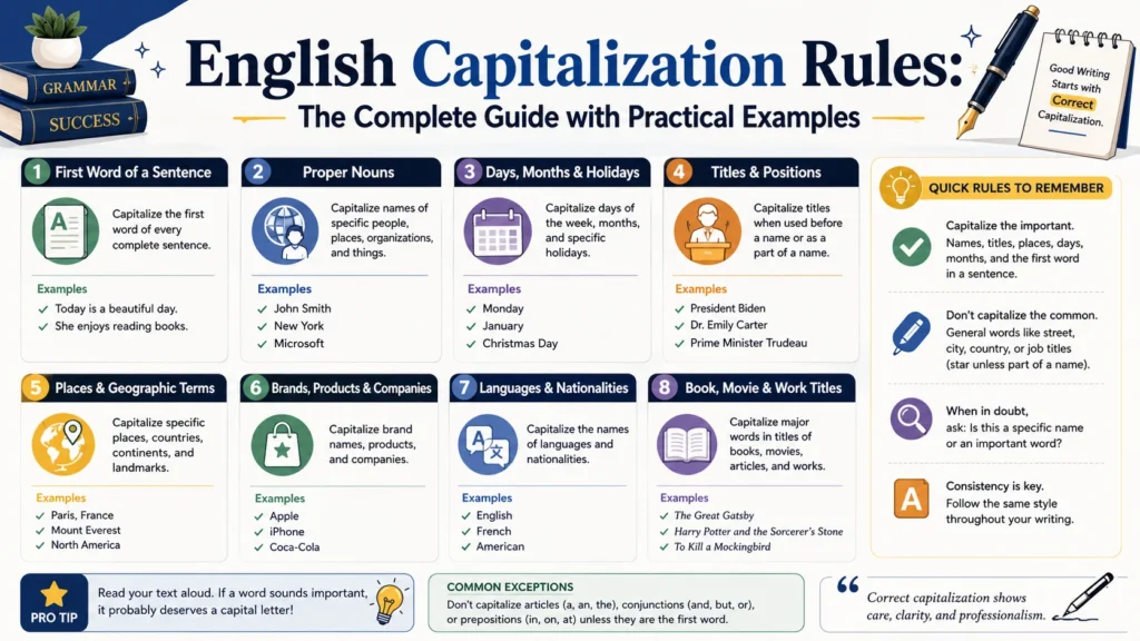 English Capitalization Rules: The Complete Guide with Practical Examples