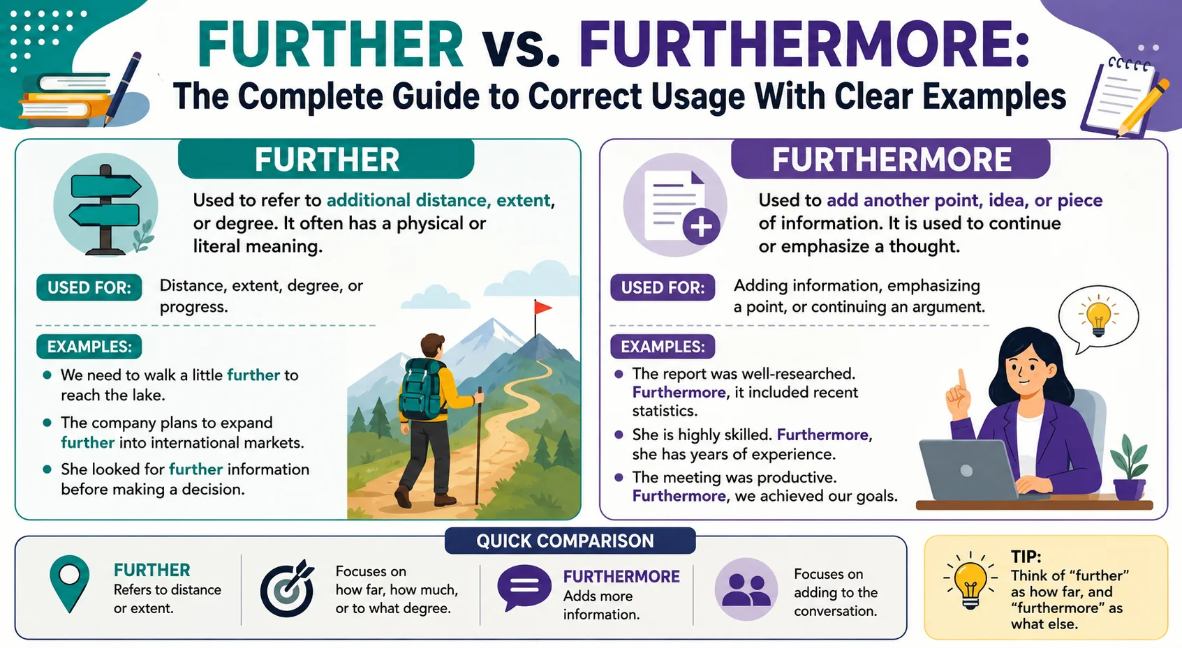 Further vs. Furthermore: The Complete Guide to Correct Usage With Clear Examples