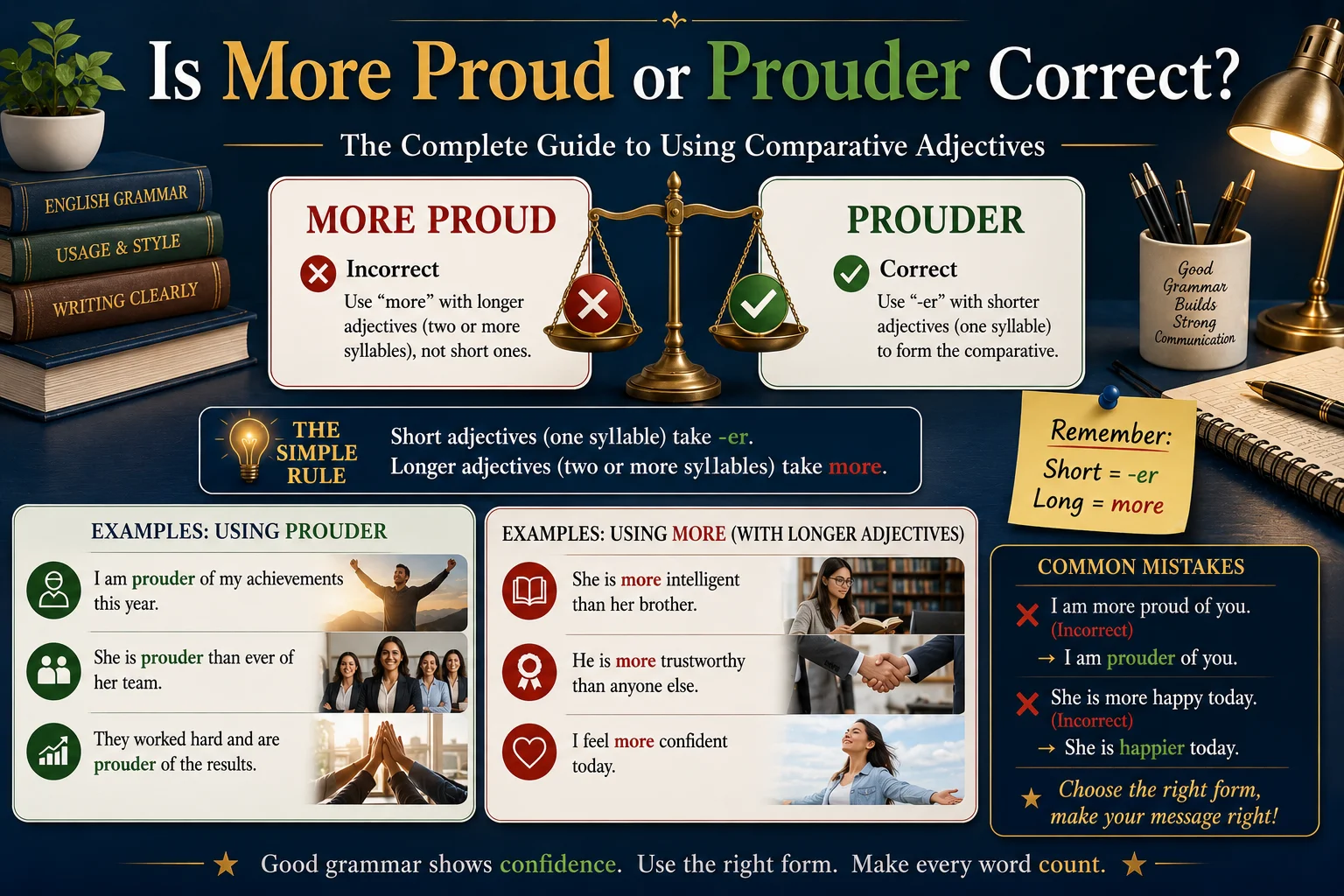 Is More Proud or Prouder Correct? The Complete Guide to Using Comparative Adjectives