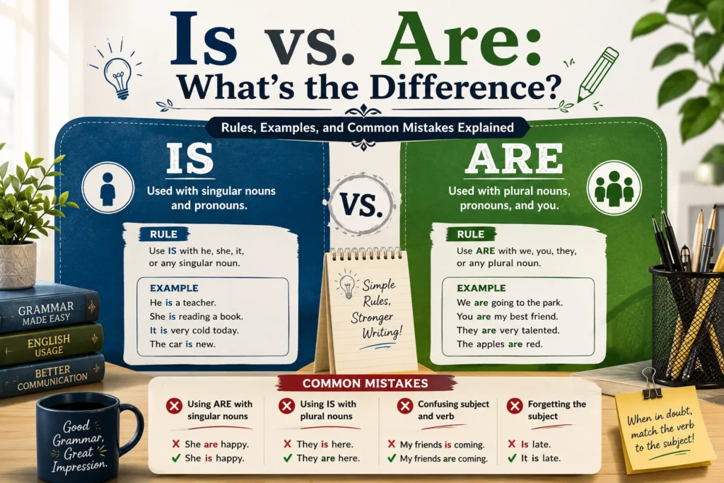 Is vs. Are: What's the Difference? Rules, Examples, and Common Mistakes Explained
